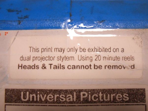 A note on an archival print from Universal prohibiting plattering.