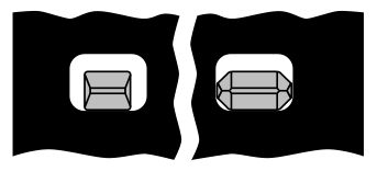 Posi-Trol sprocket teeth, shown within KS perfs.