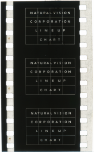Test film for aligning the left- and right-eye projectors for Natural Vision dual-strip polarized 3D.