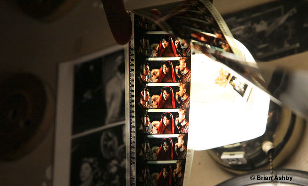 Inspecting a 70mm print of West Side Story