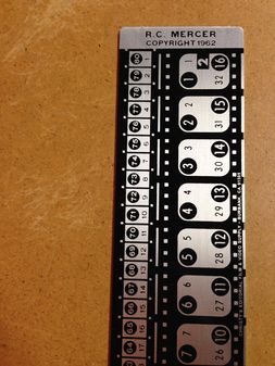 Mercer 16mm/35mm film ruler, available at Christy's