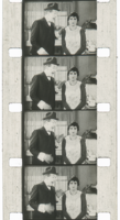 A silent 16mm print. Note sprocket holes on both edges.